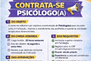 EDITAL DE CONTRATAÇÃO DE PROFISSIONAL DE PSICOLOGIA